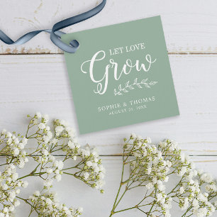Custom Colour Leaves Wedding Let Love Grow Favour Tags