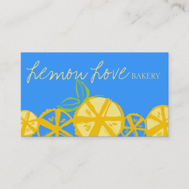 custom colour lemon slices baking cooking catering business card (Front)
