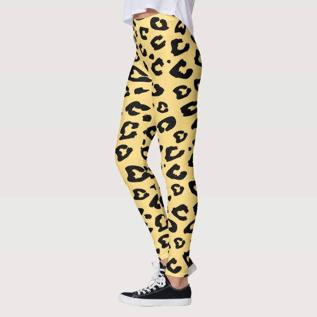 Custom colour leopard spots print pattern leggings (Left)