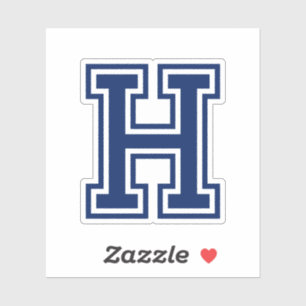 Custom colour letter H sporty college font