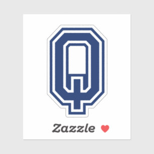 Custom colour letter Q sporty college font