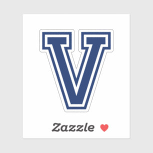 Custom colour letter V sporty college font
