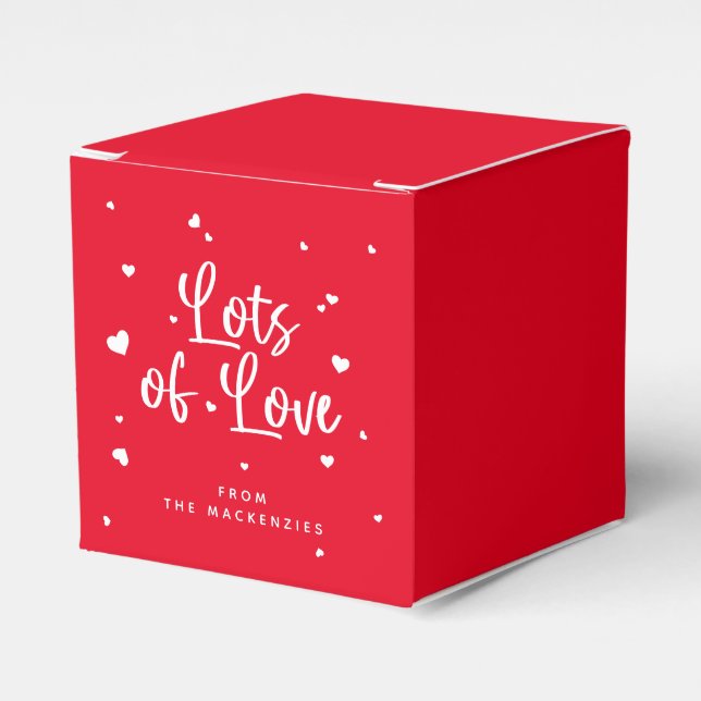 Custom Colour Lots of Love + Hearts Favour Box (Front Side)