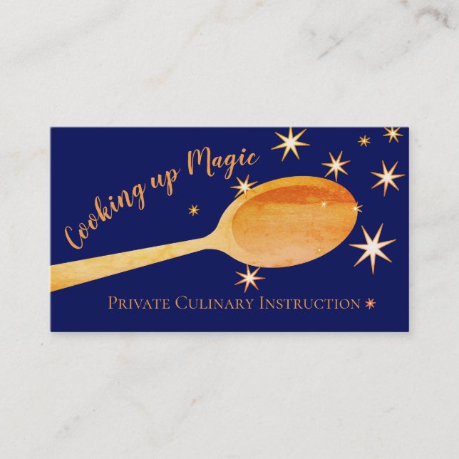 Custom colour magic spoon culinary business card (Front)