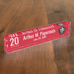 Custom colour milestone employee anniversary gift nameplate<br><div class="desc">20 years or change the milestone anniversary number on this personalised desk name plate featuring your employee's name,  your logo,  and choice of background colour,  the perfect addition to your staff recognition and engagement programs.</div>