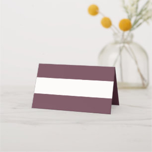 Custom Colour Minimal Stripe Plum Purple Place Card