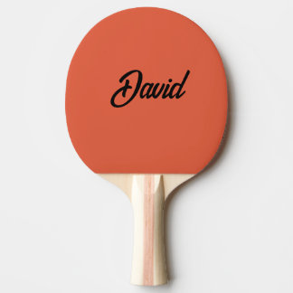 Custom Colour Minimalist Script Personalised Name Ping Pong Paddle