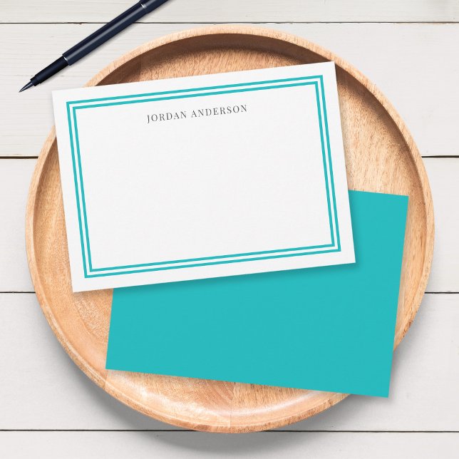 Custom Colour Modern Classic Borders Personalised Card (Creator Uploaded)