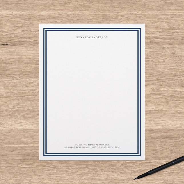 Custom Colour Modern Classic Borders Personalised Letterhead (Creator Uploaded)
