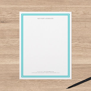 Custom Colour Modern Classic Borders Personalised Letterhead