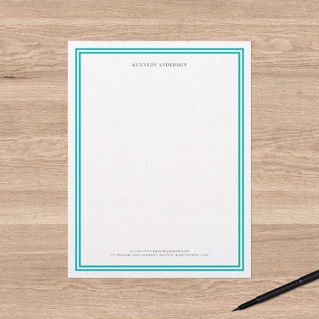 Custom Colour Modern Classic Borders Personalised Letterhead (Creator Uploaded)