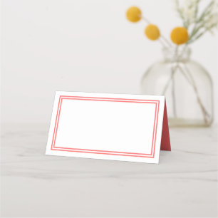 Custom Colour Modern Classic Borders Place Card