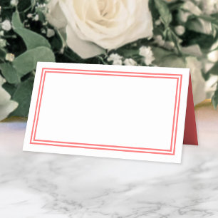Custom Colour Modern Classic Borders Place Card