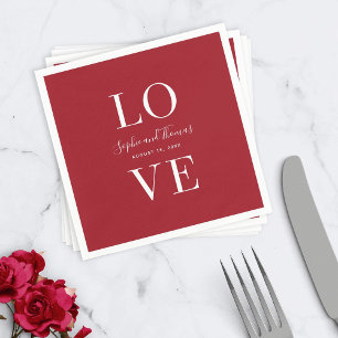 Custom Colour Modern Elegant Love Wedding Napkin
