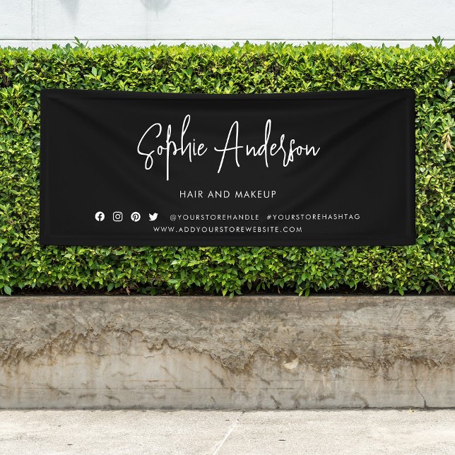 Custom Colour Modern Script Social Media Marketing Banner (Creator Uploaded)