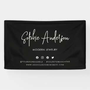 Custom Colour Modern Script Social Media Marketing Banner