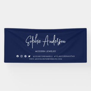 Custom Colour Modern Script Social Media Marketing Banner