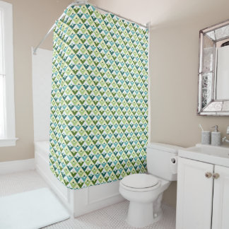 Custom Colour Modern Triangle Pattern Shower Curtain