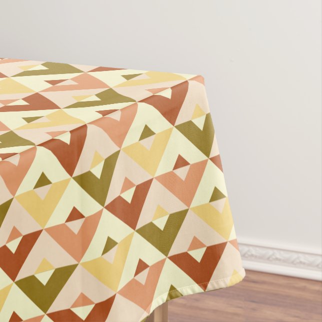 Custom Colour Modern Triangle Pattern Tablecloth (In Situ)