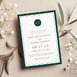 Custom Colour Monogram Save the Date Card<br><div class="desc">Customise these simple and elegant monogram save the date cards to match your colours, or choose from several predesigned templates in popular weddings colours. Simply add your event details using the template fields provided, then click "customise it" to change colours. Shown in classic, elegant hunter green and white. An elegant...</div>