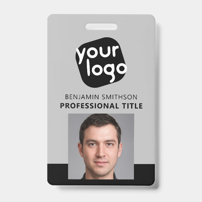 Custom Colour Name Title Add Your Logo Here Brande ID Badge (Front)