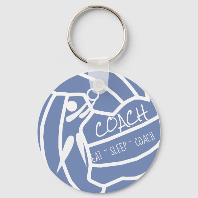 Custom Colour Netball Coach Gift Key Ring (Front)
