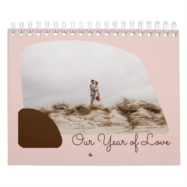 Custom Colour Our Year Of Love First Anniversary Calendar (Cover)