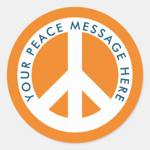 Custom colour peace symbol personalised stickers