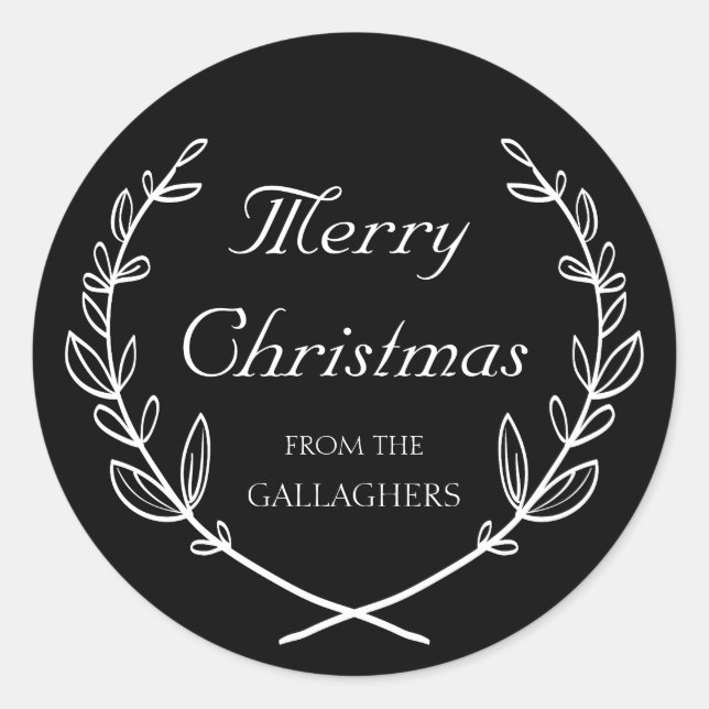 Custom Colour Personalised Laurel Holiday Sticker (Front)