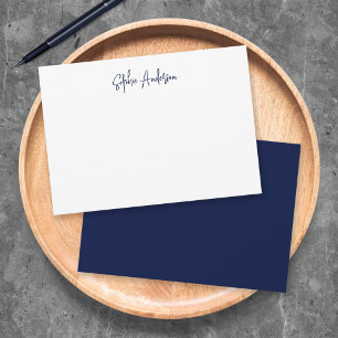 Custom Colour Personalised Modern Script Minimalis Card