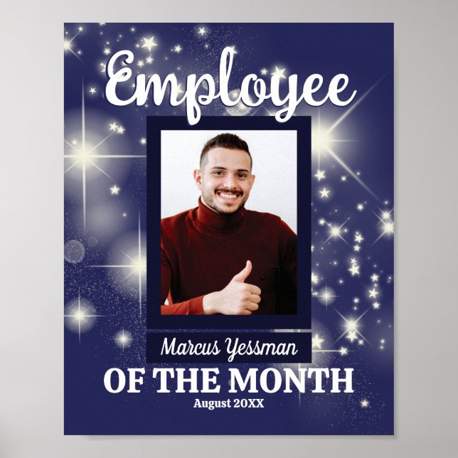 Custom colour photo display employee of the month poster (Front)