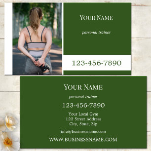 Custom Colour Photo Fitness Personal Trainer Business Card