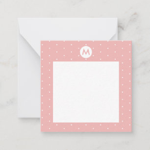 Custom Colour Pink polka dot Initial Card