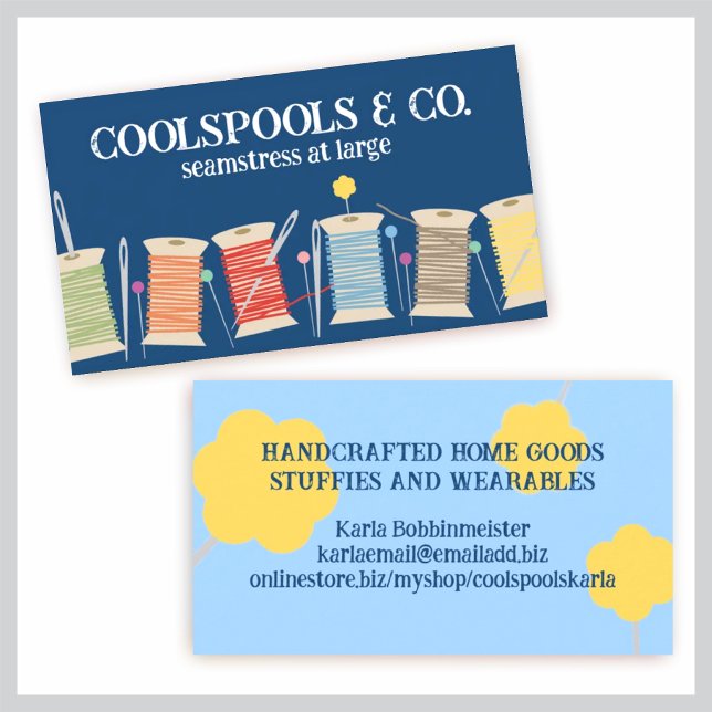 Custom colour pins needles thread sewing biz card (Creator Uploaded)