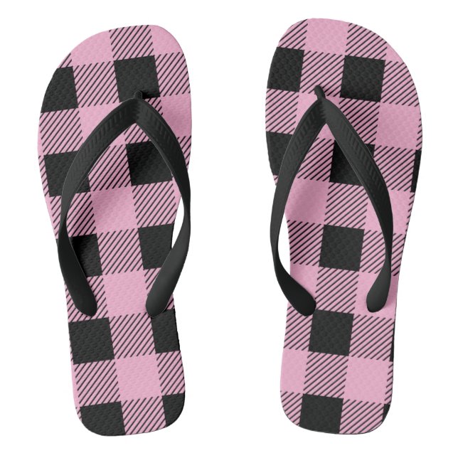 Custom Colour Plaid Pattern Jandals (Footbed)