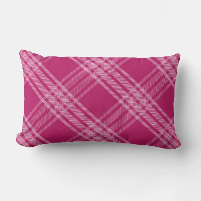 Custom Colour Plaid Pattern Lumbar Cushion (Front)