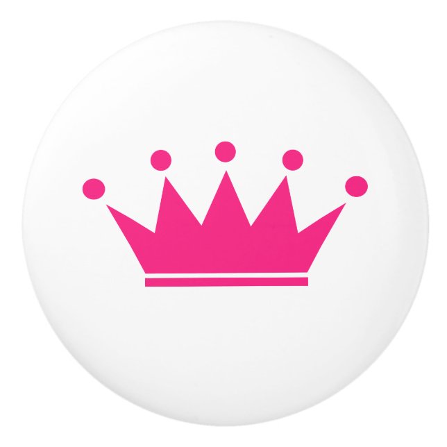 Custom colour princess crown round pull knobs (Front)