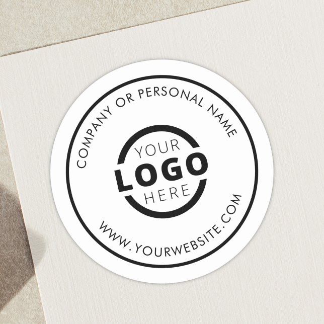 Custom Colour Promotional Business Logo Branded Classic Round Sticker (Creator Uploaded)