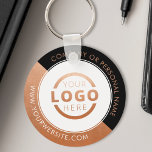 Custom Colour Promotional Business Logo Branded Key Ring<br><div class="desc">Easily personalise this coaster with your own company logo or custom image. You can change the background colour to match your logo or corporate colours. Custom branded keychains with your business logo are useful and lightweight giveaways for clients and employees while also marketing your business. No minimum order quantity. Bring...</div>