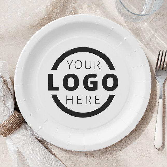 Custom Colour Promotional Business Logo Branded Paper Plate (Creator Uploaded)