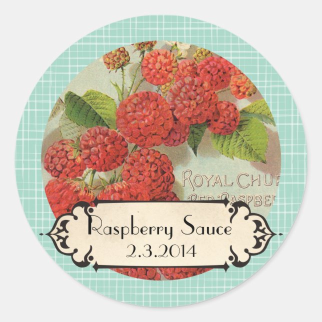 custom colour raspberries fruit canning label (Front)