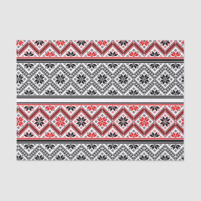 Custom Colour Red & Black Snowflake Holiday Sweate Tissue Paper (Front)