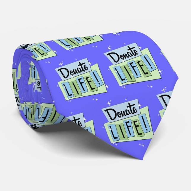 Custom colour Retro Donate Life Tie (Rolled)