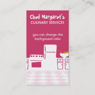 Custom colour retro kitchen cooking baking biz business card