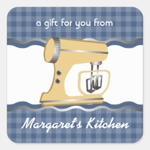 Custom colour retro stand mixer baking gift label