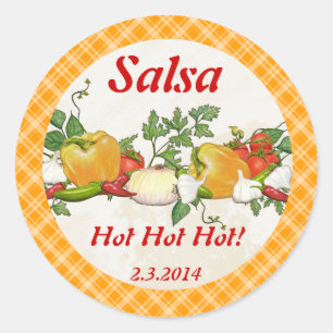 Custom colour salsa ingredients canning label