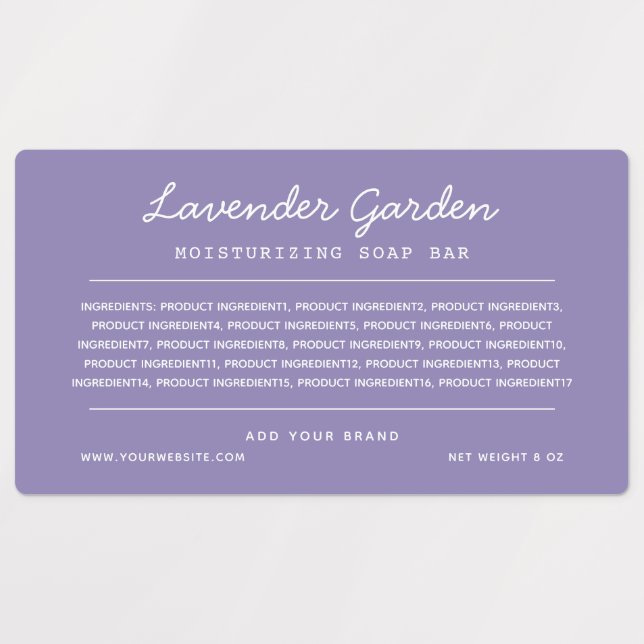 Custom Colour Script Lines Ingredients List Labels (Design 1)