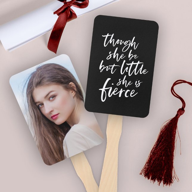 Custom Colour Script Little But Fierce Shakespeare Hand Fan (Creator Uploaded)