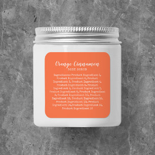 Custom Colour Script & Typewriter Ingredients List Square Sticker