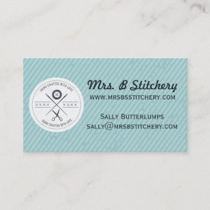 Custom colour sewing seamstress alterations emblem business card